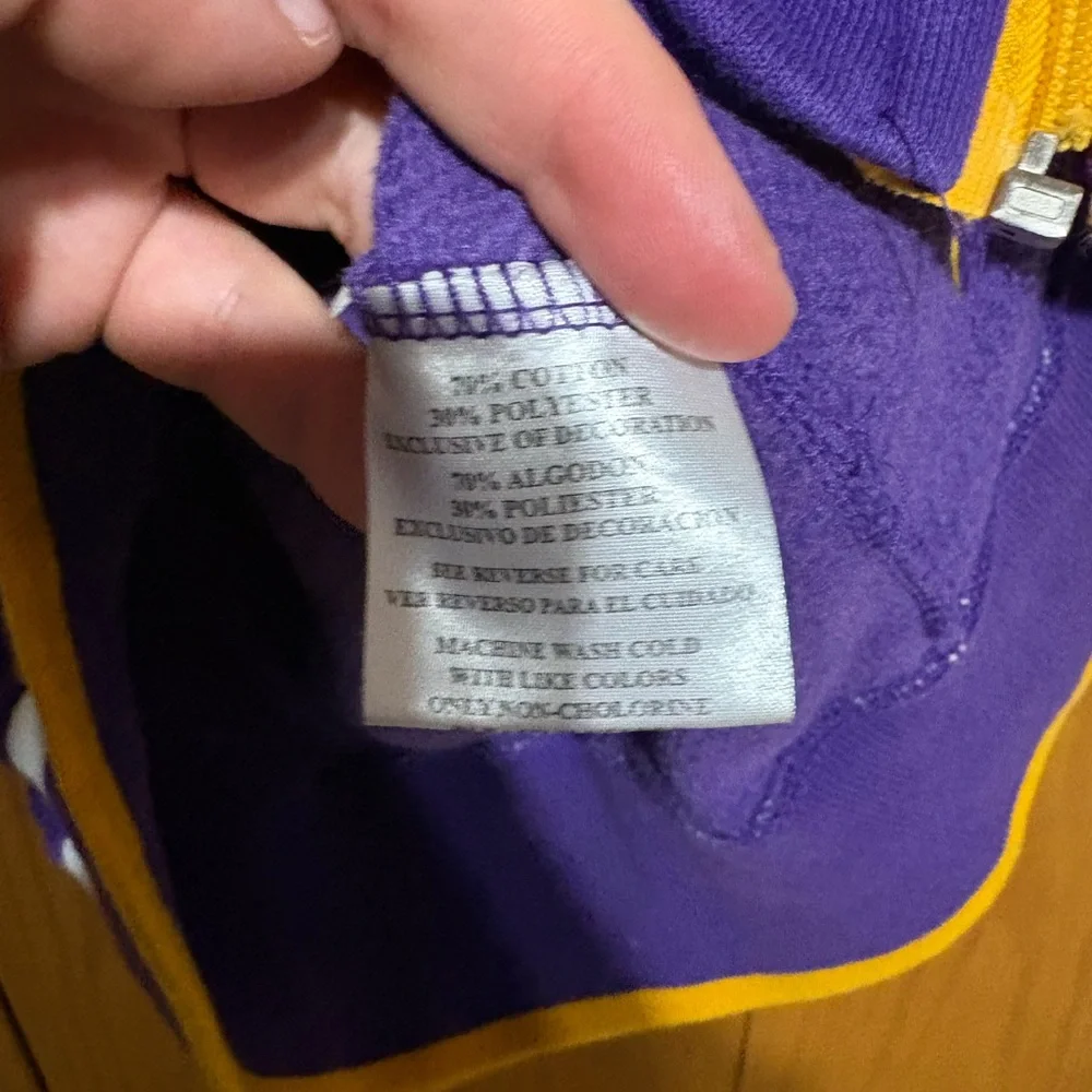 Minnesota Vikings Football NFL Vintage Style Zip Up‎ Hoodie Mens Medium